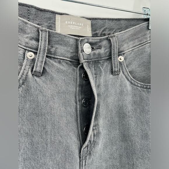 Everlane The 90’s Cheeky Jean Acid Gray Grey Ankle Cropped High Rise Button 25 - Picture 13 of 15